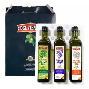 델비엔토 올리브유+포도씨유+해바라기씨유 500ml 3P 선물세트 안전포장