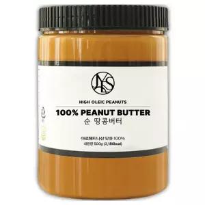 야스티 순 땅콩버터 크리미 500g X 1개 무첨가 100% 피넛버터 잼