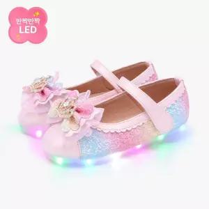 [키펀트] LED 레인보우 허니콤 펄 여아 구두