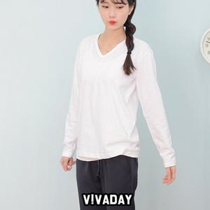 JJM A412 기본 브이 긴팔 면티셔츠 화이트 청바지 니트티 가디건 아우터 패딩 후드티 맨투맨 넥 베스트