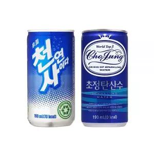 일화 천연사이다, 190ml, 30개 + 초정탄산수, 190ml, 30개