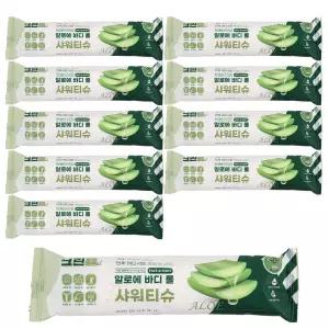 크린롤 빅사이즈 알로에 바디 샤워티슈 10매 물없이쓰는 캠핑 요양원 여행 간병 환자