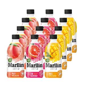 0칼로리 과일차 음료 500ml 망고 자몽 복숭아 혼합 12개입 더말린 제로 티 무설탕