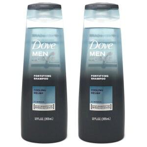 도브 남성 + 케어 강화 샴푸, 쿨링 릴리프 아이스 멘톨, 12온스(2팩)