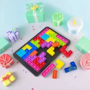 소프트 테트리스 블럭 블록놀이 푸쉬팝 말랑 퍼즐 뽁뽁이 도형인지 촉감놀이 장난감 어린이