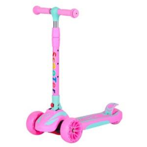 케이스피드 원터치 3단 높낮이조절 어린이 스쿠터 접이식 킥보드_핑크+그린