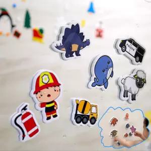 캐스B 목욕놀이 스티커 6종세트 욕실 폼스티커 공룡 소방 경찰 해양 동물 중장비차 물놀이