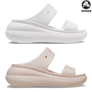 [크록스]크러쉬 샌들 여성 키높이 통굽 플랫폼 웨지힐 슬리퍼 207670-100 화이트 207670-6UR 콰츠