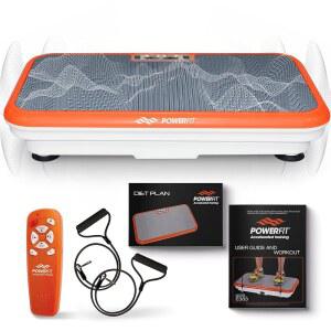 파워 핏 진동판 운동기구, 파워 핏 엘리트 진동 플랫폼, 파워 플레이트, 림프 배액용 바디 진동판, 바디 셰이커 체중 감량 - 원격, 저항 밴드 및 다이어트 계획
