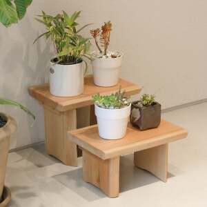 테라스용품 취미용우드스탠드 가드닝 고밀도 뒤틀림적은 통원목 화분대 다육이받침대