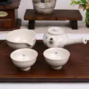 청화 베이지 균열 2인 다기세트/부모님/시댁/신혼부부/집들이/선물/고급선물/찻잔세트
