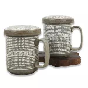 분청 떡살인화문 머그다기 2인세트 다도세트/부모님/시댁/신혼부부/집들이/선물/고급선물/찻잔세트