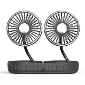 차량용 사무실용 듀얼 USB선풍기 3단 접이식 실버블랙