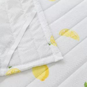 레몬 여름 침대 밴딩 패드 Q 단품 시어서커 카페트