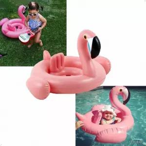 아기 유아 발끼움 안전 보행기 플라밍고 캐릭터 물놀이 수영튜브 여름용