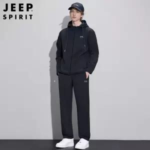 JEEP SPIRIT 남성 기모 트레이닝셋트 겨울 상하복 후드 조거 바지 세트