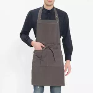 튼튼한 다크카키 목걸이 무지 앞치마 카페 매장 공방 빅사이즈 유니폼 남자