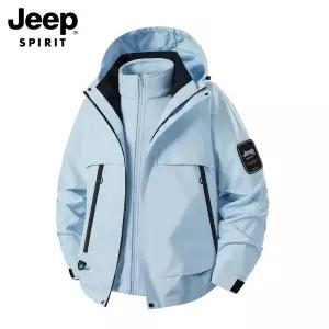 JEEP SPIRIT 가을 겨울 두꺼운 등산복 재킷 남녀공용 3-in-1 바람막이점퍼