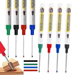 하이라이터 브론저 10피스 긴 머리 깊은 구멍 마커 펜 45mm 도달 금속 마킹  건조 방수 건설 도구