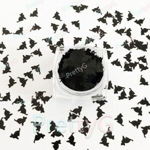 하이라이터 브론저 PrettyG 1 Box Black White Cats Shape Holographic Glitter Halloween Sequ for  DIY A