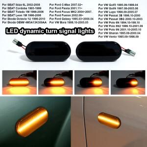 하이라이터 브론저 SEAT 레온 1P 이비자 Mk3 6L Mk4 6J 톨레도 엑세오 세단 차량용 LED 다이나믹 사이드 마