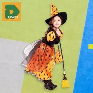 오렌지색 할로윈코스튬 4종 의상 복장 세트 세트 마녀 의상 성인용 XL 드레스 이벤트 코스프레 마녀 파티