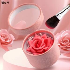 SAM SUGAR 3D 로즈 블러쉬 & 하이라이터 팔레트 꽃잎 스타일 쉽게 발색되는 자연스러운 광채  톤을 강조