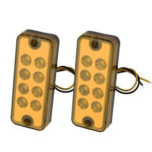 2개 호박색 8 LED 사이드 마커 라이트 표시등 클리어런스 램프 12V 자동차 트럭 트레일러 로리 ATV SUV UTE