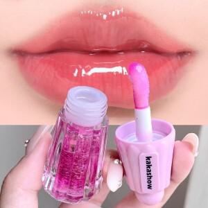 립글로스 플럼프 립 오일 수분 유리 립글로스 끈적임 없음 촉촉한 빅 브러쉬 헤드 틴트 플럼퍼 내추럴 케어