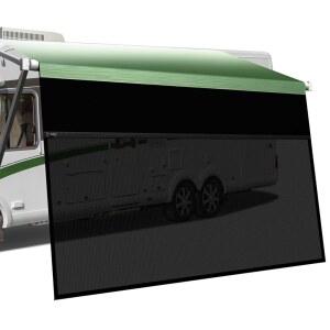 지퍼가 달린 RV 차양 스크린, 600D 옥스포드 상단 메쉬 하단 완성 키트, 캠핑 트레일러 모터홈 블랙용 UV 차단기 자외선 차단제 캐노피 (19피트에 적합)