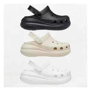 [크록스]클래식 크러쉬 클로그 / 남녀공용 키높이 통굽 플랫폼 샌들 슬리퍼 207521 블랙 화이트 베이지