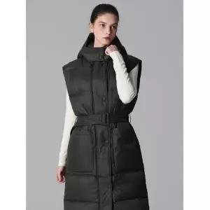 [르오트(LeOT)] 추위끄떡없는 후드 벨티드 1815 패딩 롱베스트977962