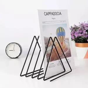 [셀러에이드]블랙 컬러 철제 삼각 북엔드 사진 책상 책꽂이 거치대 엽서꽂이