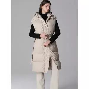 [국내매장 정품] [르오트(LeOT)] 추위끄떡없는 후드 벨티드 1815 패딩 롱베스트 620089