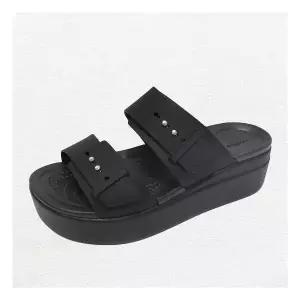 [크록스]브루클린 버클 로우 웨지 힐 샌들 슬리퍼 아쿠아슈즈 블랙 207431-001