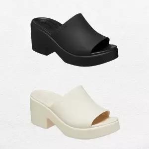 [크록스]브루클린 슬라이드 힐 / 키높이 통굽 플랫폼 굽높은 슬리퍼 샌들 209408 블랙 스투코
