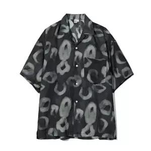 파르티멘토 PARTIMENTO 레오파드 그래피티 오픈 카라 셔츠 블랙 PY-25203 BK 282232