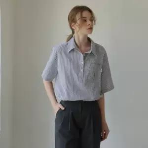 룸페커 RR디노 시어서커 반오픈 셔츠