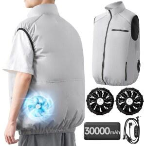 TIWOUN 공조 작업복 배터리 대용량 세트 팬 M 트 2XL 냉감 남녀공용