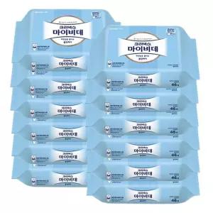 (46매입)(12팩) 크리넥스 마이비데 물티슈/비데/물티슈/사무실/탕비실/화장실용/관공서/상쾌/생분해/환경