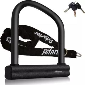 리파터 자전거 고강도 방지 잠금장치 18mm 두께의 오토바이 휠 U 6mm x 4FT 체인 모페드 스쿠터 전기자전거