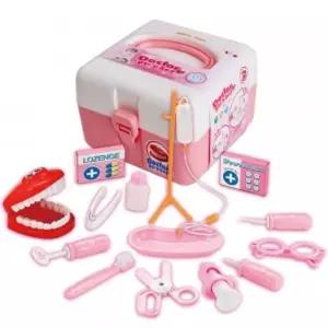 (분홍) 치카치카 치과 놀이 가방 세트 병원 양치 의사 교구/장난감/게임/역할/완구/유아/체험/아기/아동