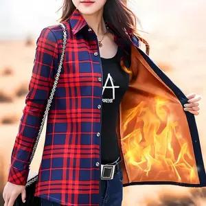 [로즈엘리]겨울 체크 기모셔츠 2컬러