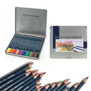 틴색연필 문화 24색 수채 색연필 틴