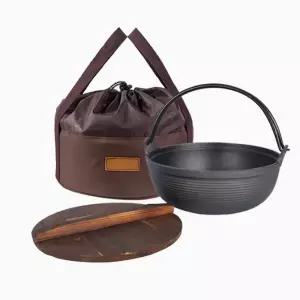 캠핑 냄비 야외 6인용 전골 그리들 샤브샤브 뚜껑 대형 무쇠 코펠