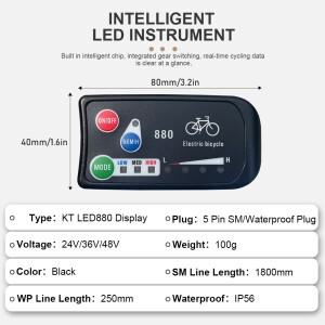 Ebike 디스플레이 24V36V48V KT LED880 전기 자전거 변환 키트에 대 한 지능형 제어판