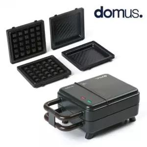 도무스 와플 메이커 기계 그릴 와플팬 블랙/크로플기계/와플빵기계/와플기계전기/샌드위치와플기계