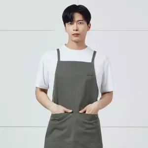 x형 홀 바리스타 미용 업소용 서빙 카페 유니폼 기본 진회색 앞치마 무지 식당