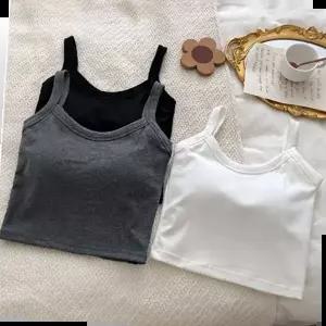 커플시밀러룩 캡내장 크롭 기장 활용도 좋은 이너웨어 민소매 나시