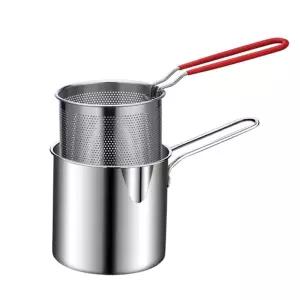 스텐 튀김 거름망 냄비 세트 1P 캠핑 미니 튀김기